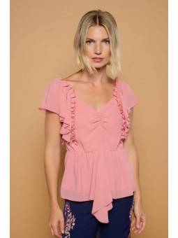 TOP MINUETO ROSA GASA...