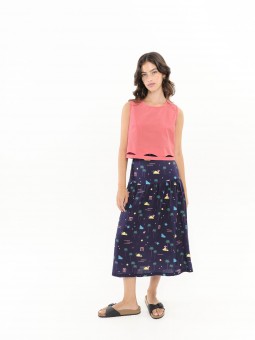 FALDA BÉHULAH MIDI FRUNCE A...