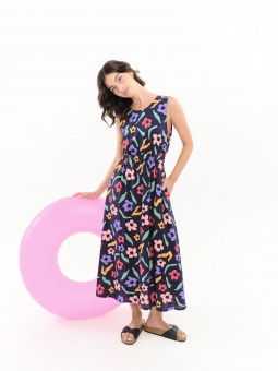 VESTIDO  BÉHULAH LARGO GOMA...