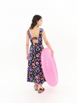 VESTIDO  BÉHULAH LARGO GOMA...