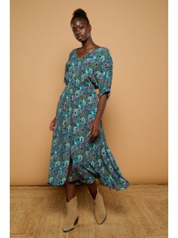 VESTIDO MINUETO MIDI MANGA...